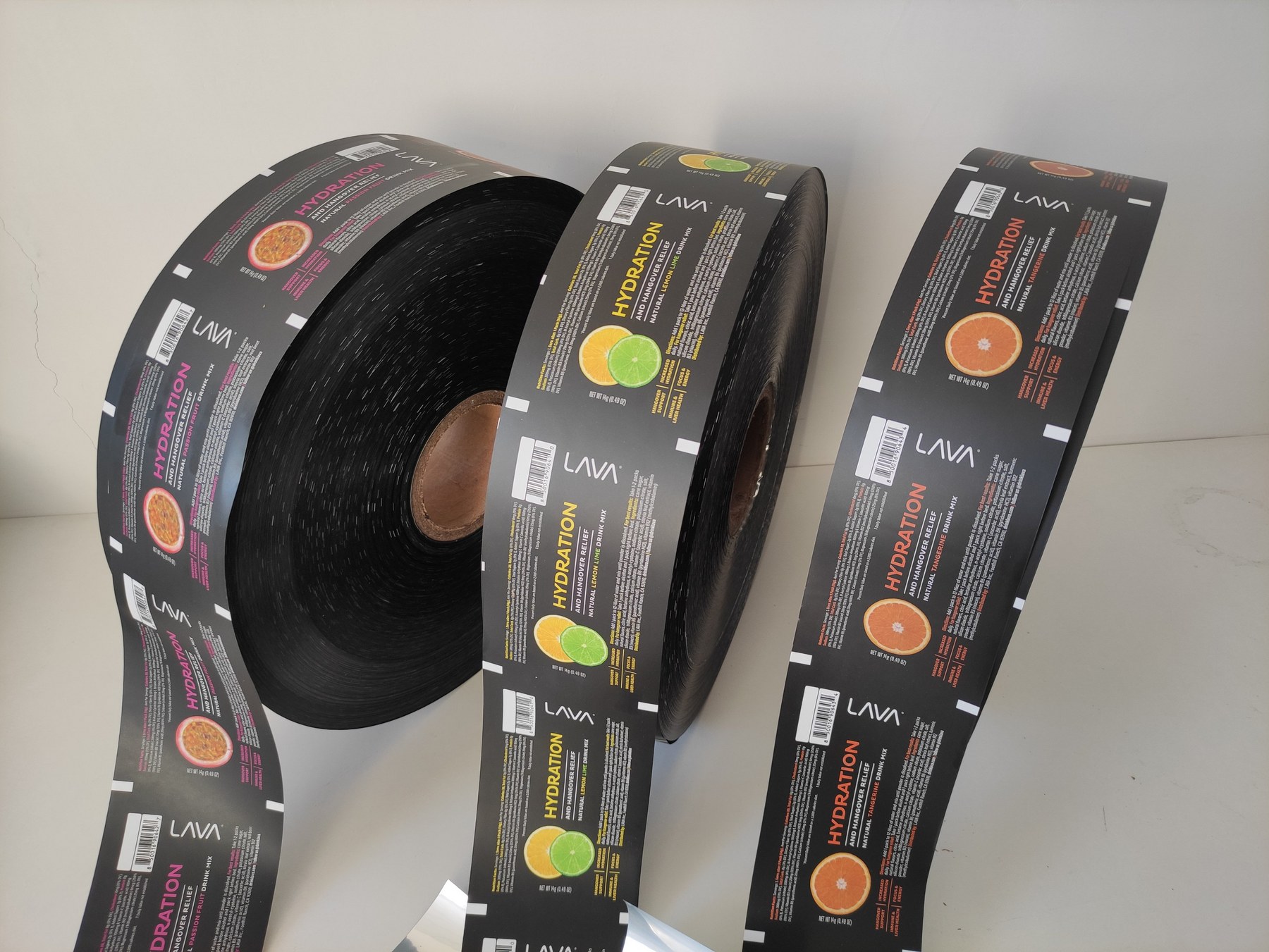 Printed Lava rollstock film produced by SF Packaging